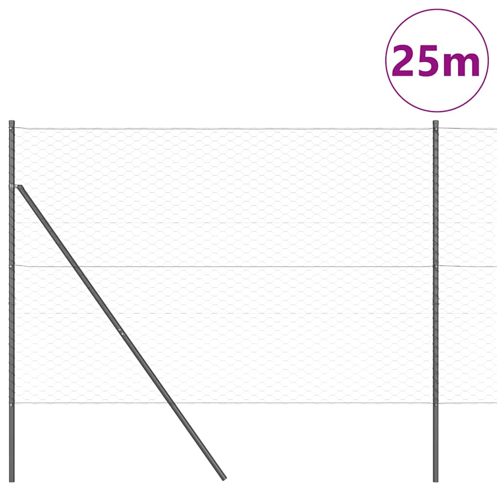 Grundfikseret svejset trådgærde 25 x 1,6 m (B x H)