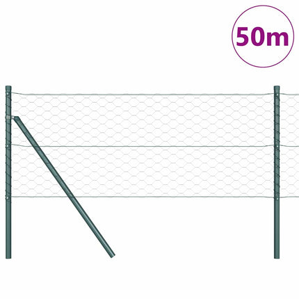 Udendørs sekskantet hegnsfastgørelse 50 x 0,6 m PVC-belagt stål