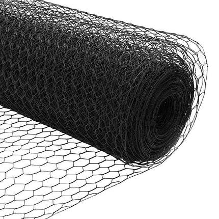 Hexagonal hegnsgrundfiks 50 x 1,2 m PVC-belagt stål Grå Mesh