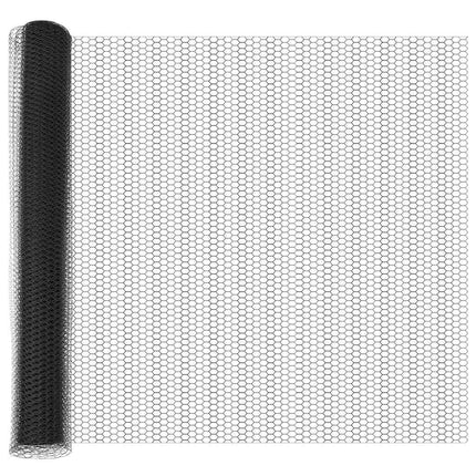 Hexagonal hegnsgrundfiks 50 x 1,2 m PVC-belagt stål Grå Mesh