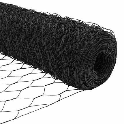 Hexagonal hegnsgrundfiks 100 x 1,5 m PVC-belagt stål Grå Mesh