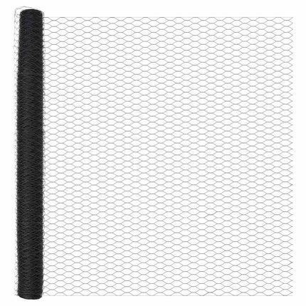 Hexagonal hegnsgrundfiks 100 x 1,5 m PVC-belagt stål Grå Mesh