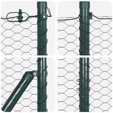 Hexagonal hegnsgrundfiks 100 x 1,6 m PVC-belagt stål Grå Mesh