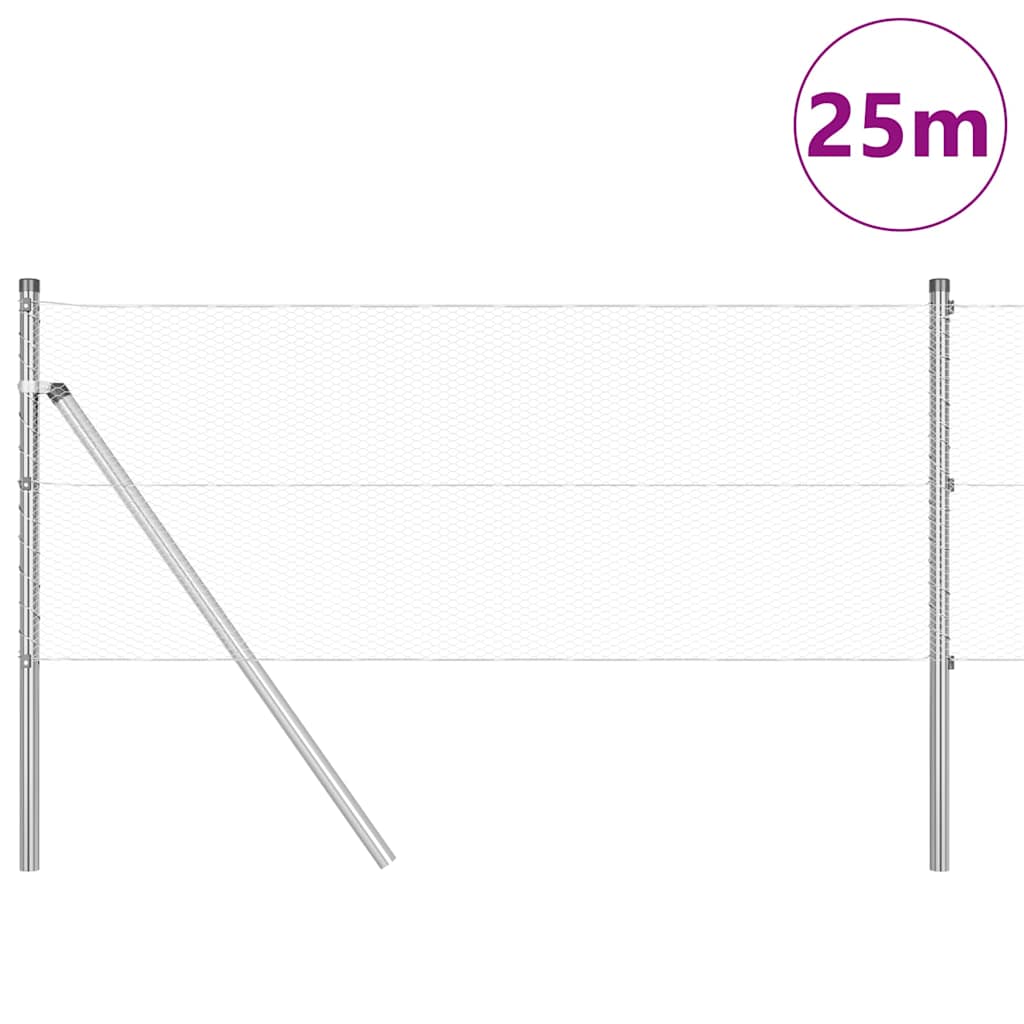 Grundfikseret svejset trådgærde 25 x 0,6 m (B x H)