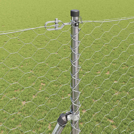 Udendørs sekskantet hegnsfastgørelse 25 x 1,5 m Sølv Mesh