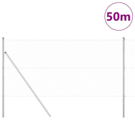 Udendørs sekskantet hegnsfastgørelse 50 x 1,2 m Sølv Mesh