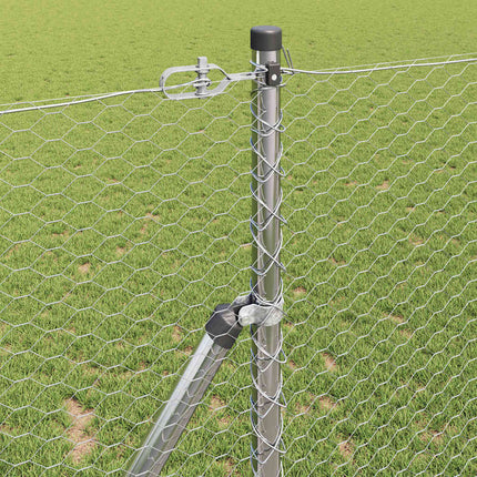 Udendørs sekskantet hegnsfastgørelse 100 x 1,4 m Sølv Mesh