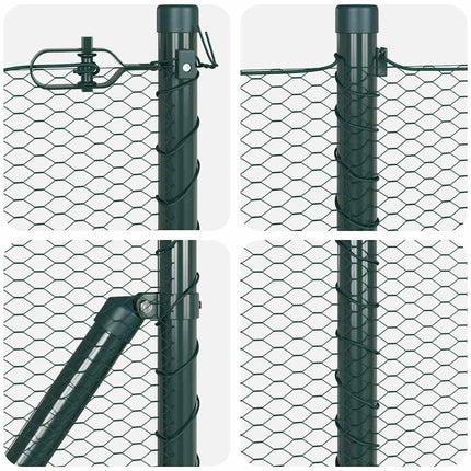 Udendørs sekskantet hegn med stolpe 10 x 0,5 m PVC-belagt stål