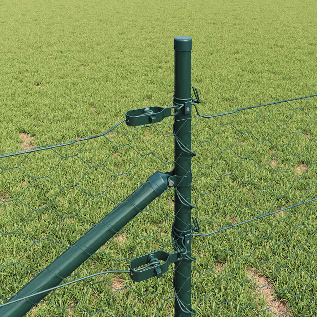 Svejset trådhegn med spidser 10 x 0,5 m (B x H) PVC-belagt stål
