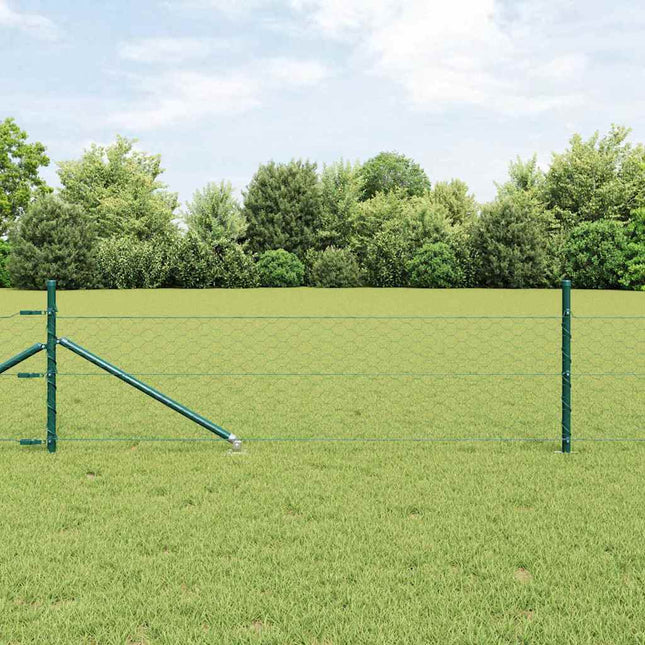 Udendørs sekskantet hegn med stolpe 10 x 0,5 m PVC-belagt stål