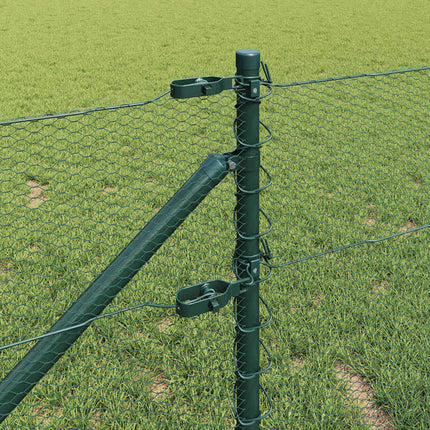 Udendørs sekskantet hegn med stolpe 10 x 0,8 m PVC-belagt stål