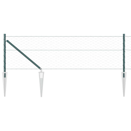 Udendørs sekskantet hegn med stolpe 10 x 0,8 m PVC-belagt stål