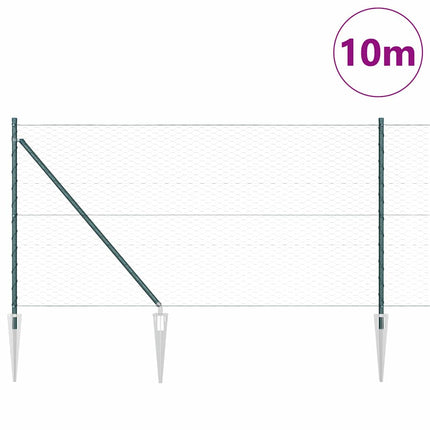 Udendørs sekskantet hegn med stolpe 10 x 1 m PVC-belagt stål