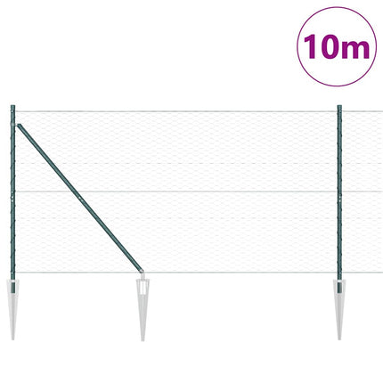 Udendørs sekskantet hegn med stolpe 10 x 1,4 m PVC-belagt stål