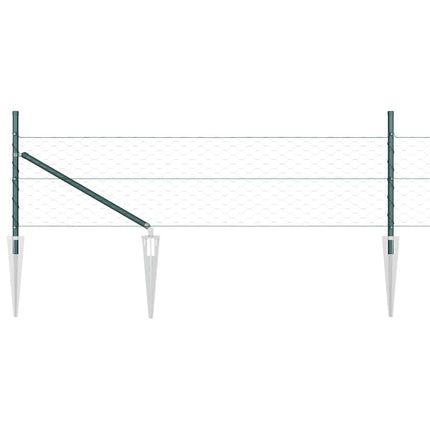 Udendørs sekskantet hegn med stolpe 25 x 0,4 m PVC-belagt stål