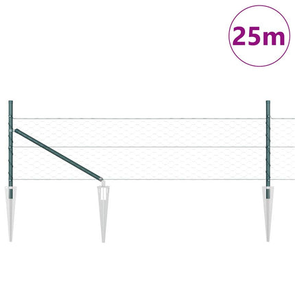 Udendørs sekskantet hegn med stolpe 25 x 0,5 m PVC-belagt stål