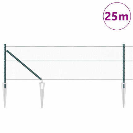 Udendørs sekskantet hegn med stolpe 25 x 0,6 m PVC-belagt stål