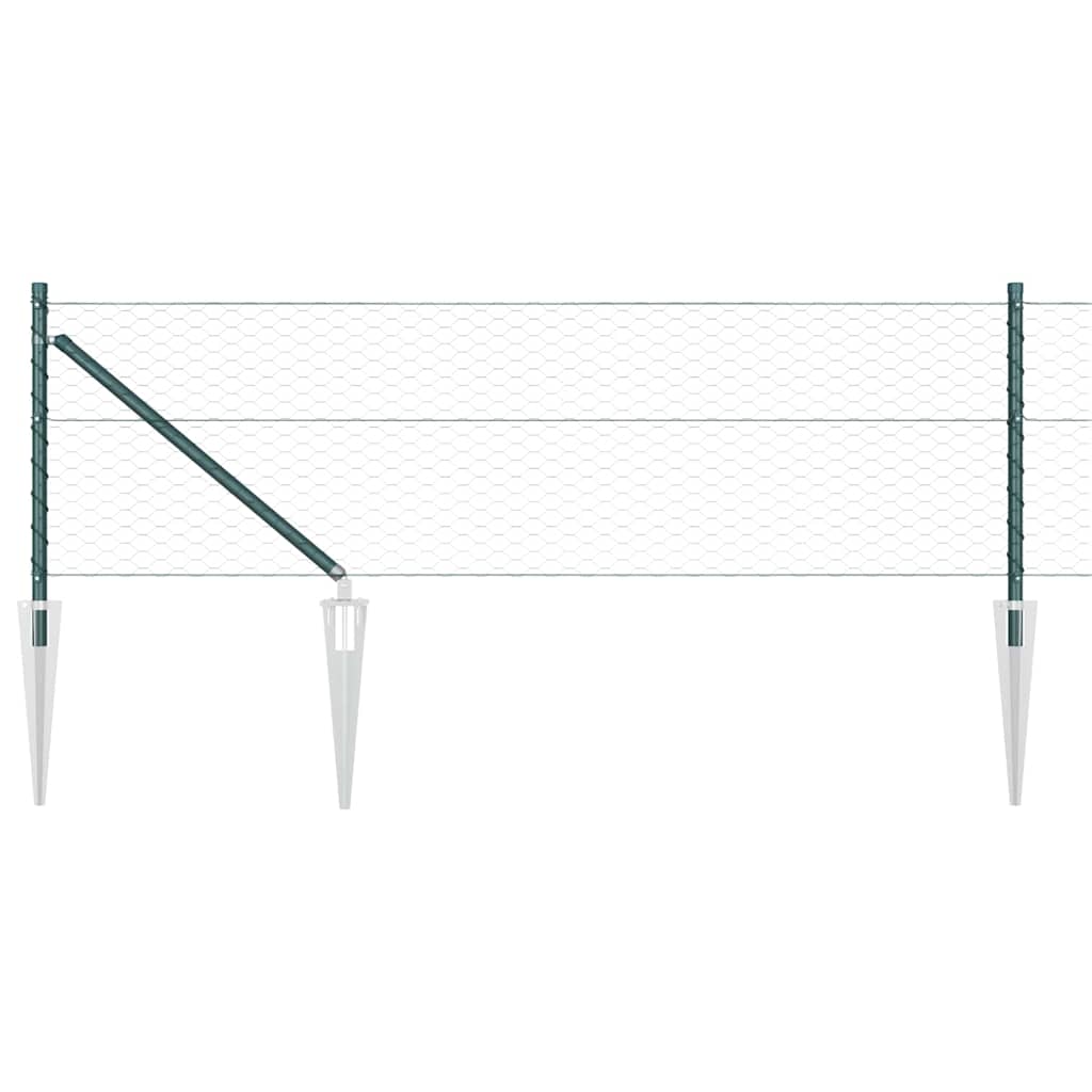 Svejset trådhegn med spidser 25 x 0,6 m (B x H) PVC-belagt stål
