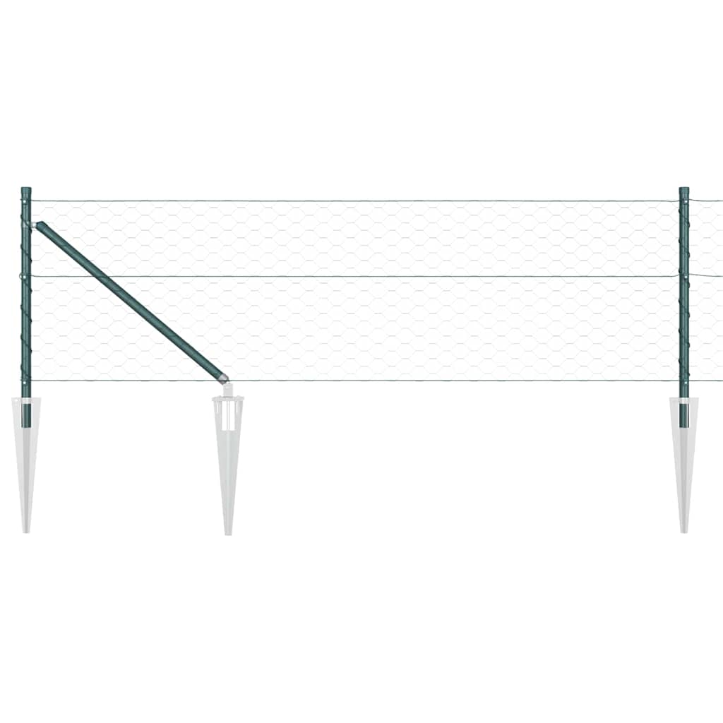 Svejset trådhegn med spidser 25 x 0,6 m (B x H) PVC-belagt stål