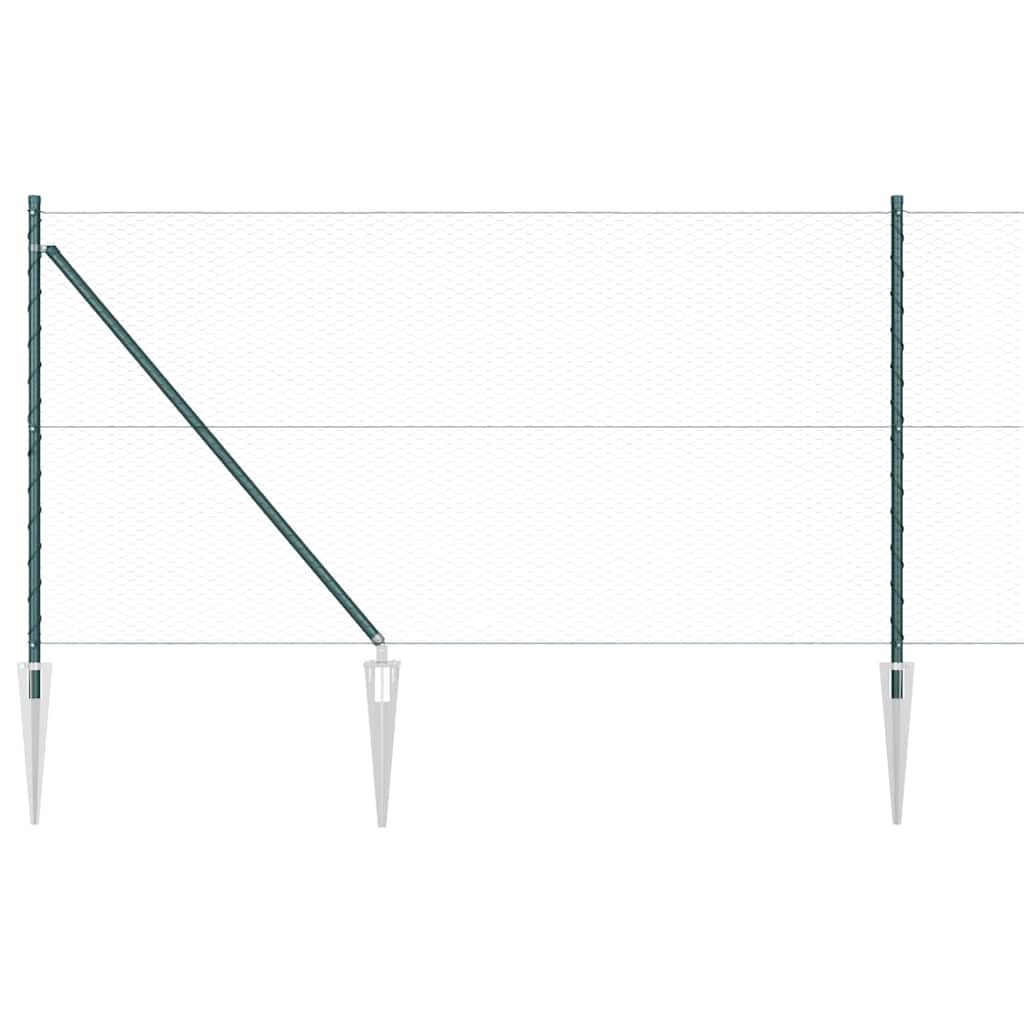 Svejset trådhegn med spidser 25 x 1 m (B x H) PVC-belagt stål