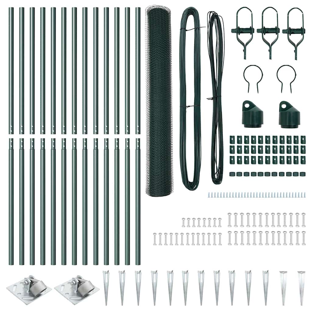 Svejset trådhegn med spidser 25 x 1 m (B x H) PVC-belagt stål