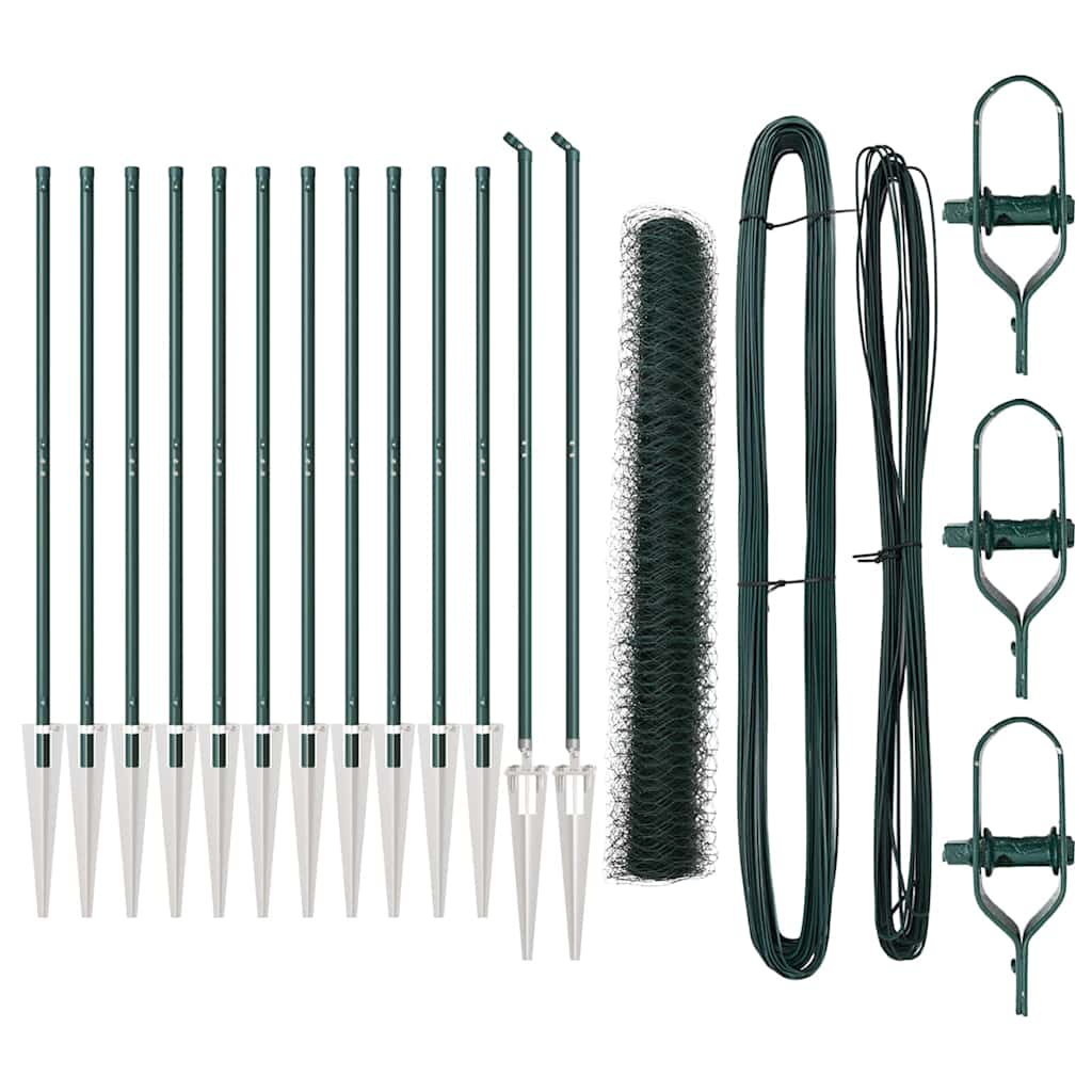Svejset trådhegn med spidser 25 x 1 m (B x H) PVC-belagt stål