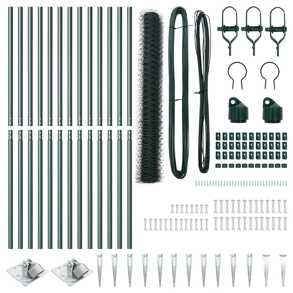 Svejset trådhegn med spidser 25 x 1 m (B x H) PVC-belagt stål
