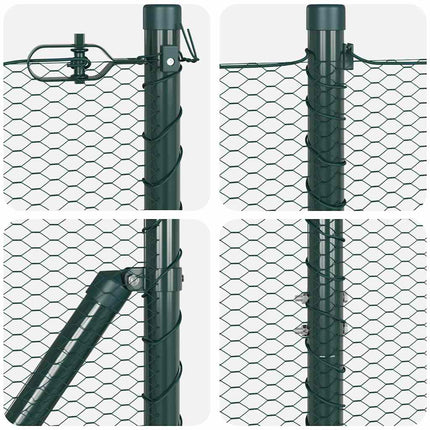 Udendørs sekskantet hegn med stolpe 25 x 1,2 m PVC-belagt stål