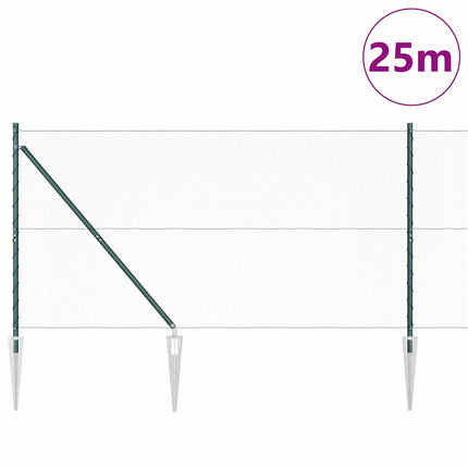 Udendørs sekskantet hegn med stolpe 25 x 1,2 m PVC-belagt stål