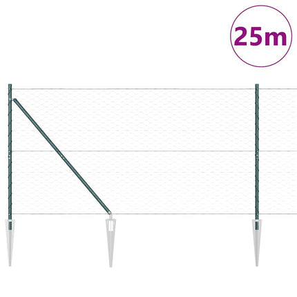 Udendørs sekskantet hegn med stolpe 25 x 1,4 m PVC-belagt stål