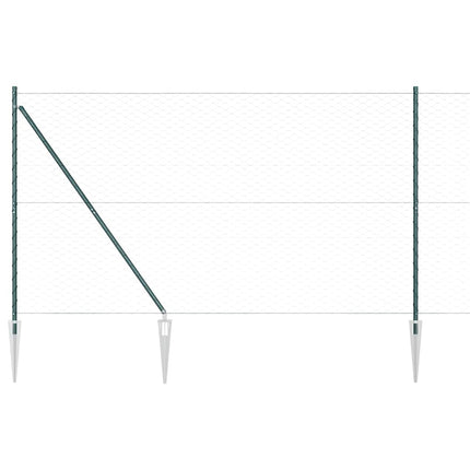 Udendørs sekskantet hegn med stolpe 25 x 1,5 m PVC-belagt stål