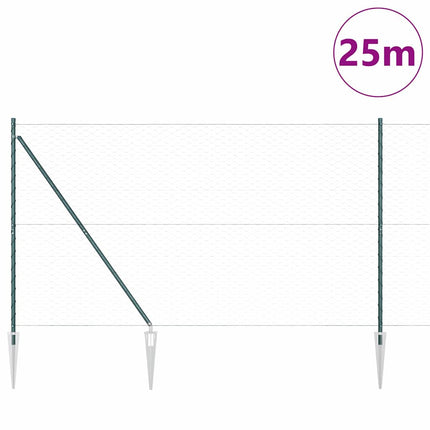 Udendørs sekskantet hegn med stolpe 25 x 1,5 m PVC-belagt stål