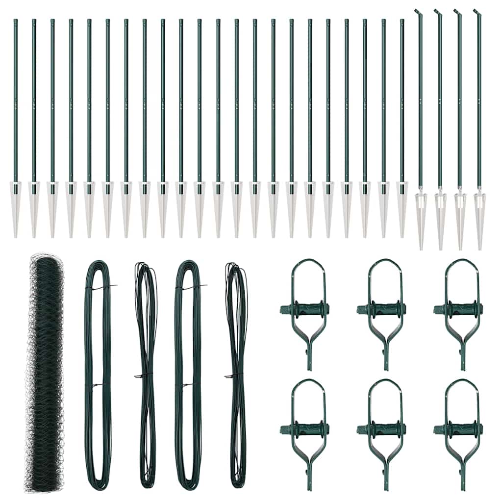 Svejset trådhegn med spidser 50 x 1,4 m (B x H) PVC-belagt stål