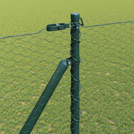 Udendørs sekskantet hegn med stolpe 50 x 1,5 m PVC-belagt stål
