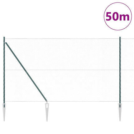 Udendørs sekskantet hegn med stolpe 50 x 1,5 m PVC-belagt stål