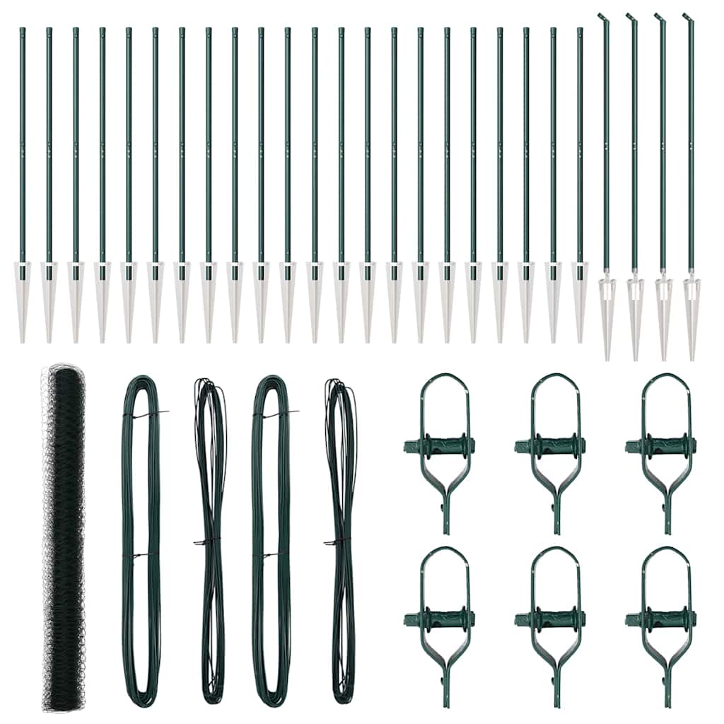 Svejset trådhegn med spidser 50 x 1,5 m (B x H) PVC-belagt stål