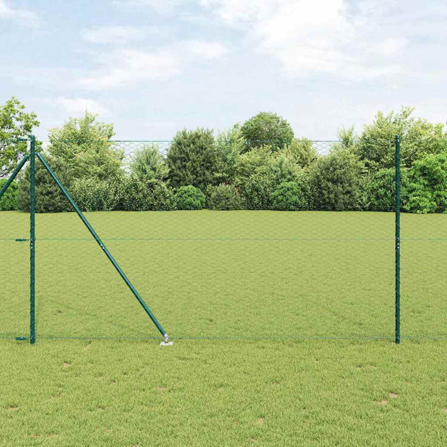Udendørs sekskantet hegn med stolpe 50 x 1,6 m PVC-belagt stål