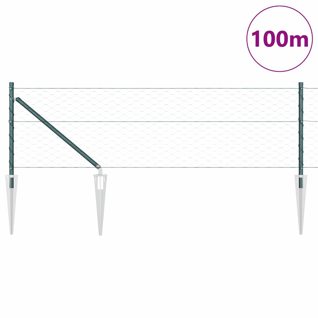 Svejset trådhegn med spidser 100 x 0,6 m (B x H)