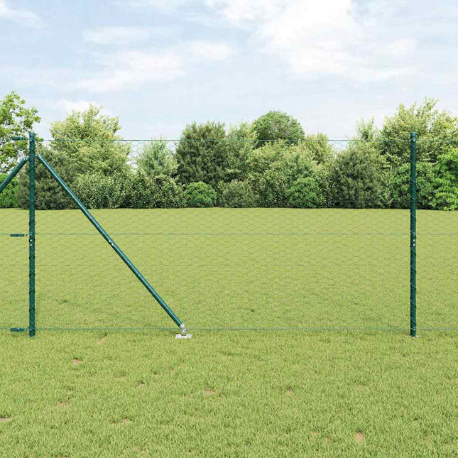 Udendørs sekskantet hegn med stolpe 100 x 1,4 m PVC-belagt stål