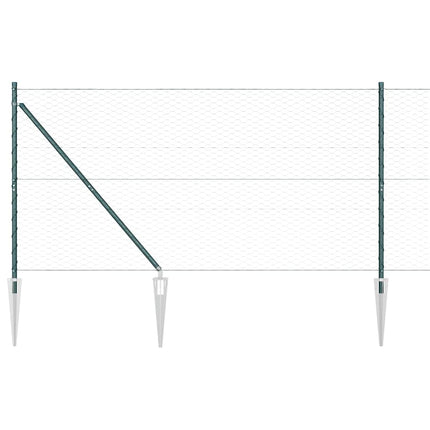 Udendørs sekskantet hegn med stolpe 100 x 1,4 m PVC-belagt stål