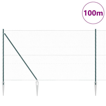 Udendørs sekskantet hegn med stolpe 100 x 1,5 m PVC-belagt stål