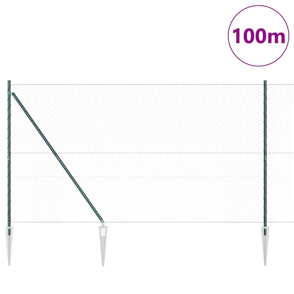 Svejset trådhegn med spidser 100 x 1,6 m (B x H)