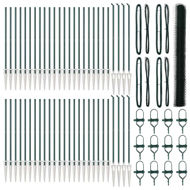 Udendørs sekskantet hegn med stolpe 100 x 1,6 m PVC-belagt stål