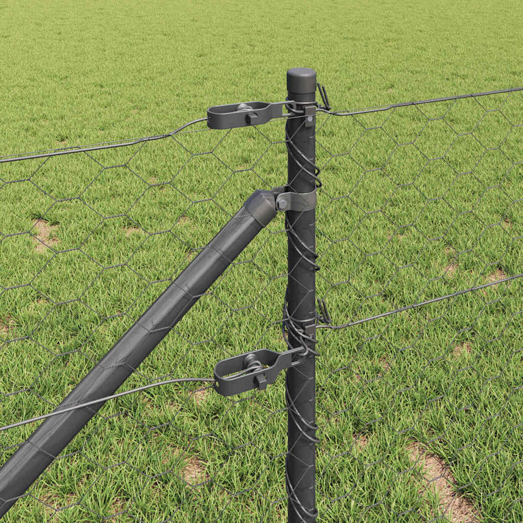 Svejset trådhegn med spidser 10 x 0,6 m (B x H) PVC-belagt stål