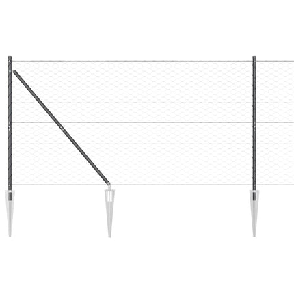 Udendørs sekskantet hegn med stolpe 10 x 1,2 m PVC-belagt stål