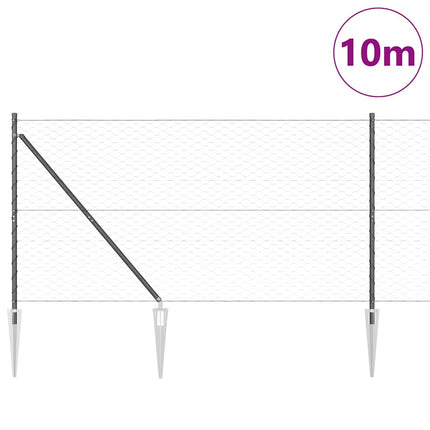 Udendørs sekskantet hegn med stolpe 10 x 1,2 m PVC-belagt stål