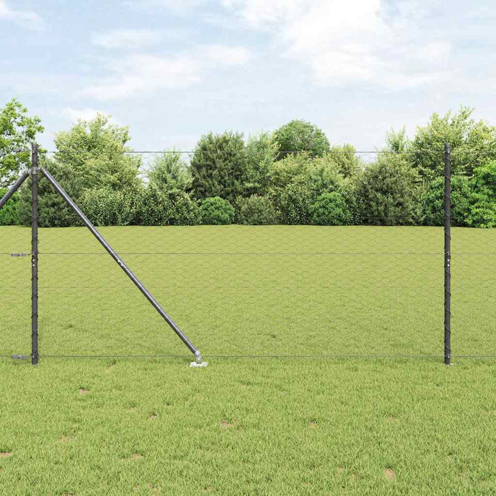 Svejset trådhegn med spidser 10 x 1,4 m (B x H) PVC-belagt stål