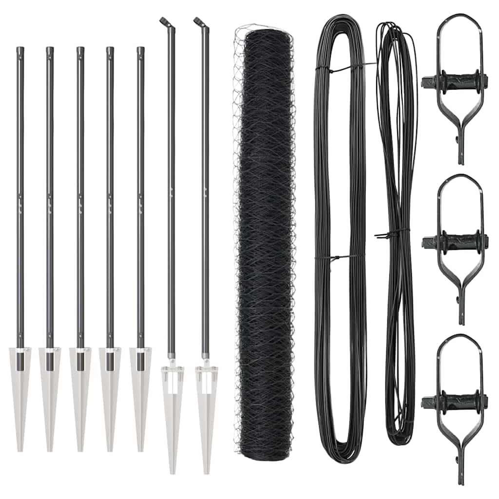 Svejset trådhegn med spidser 10 x 1,4 m (B x H) PVC-belagt stål