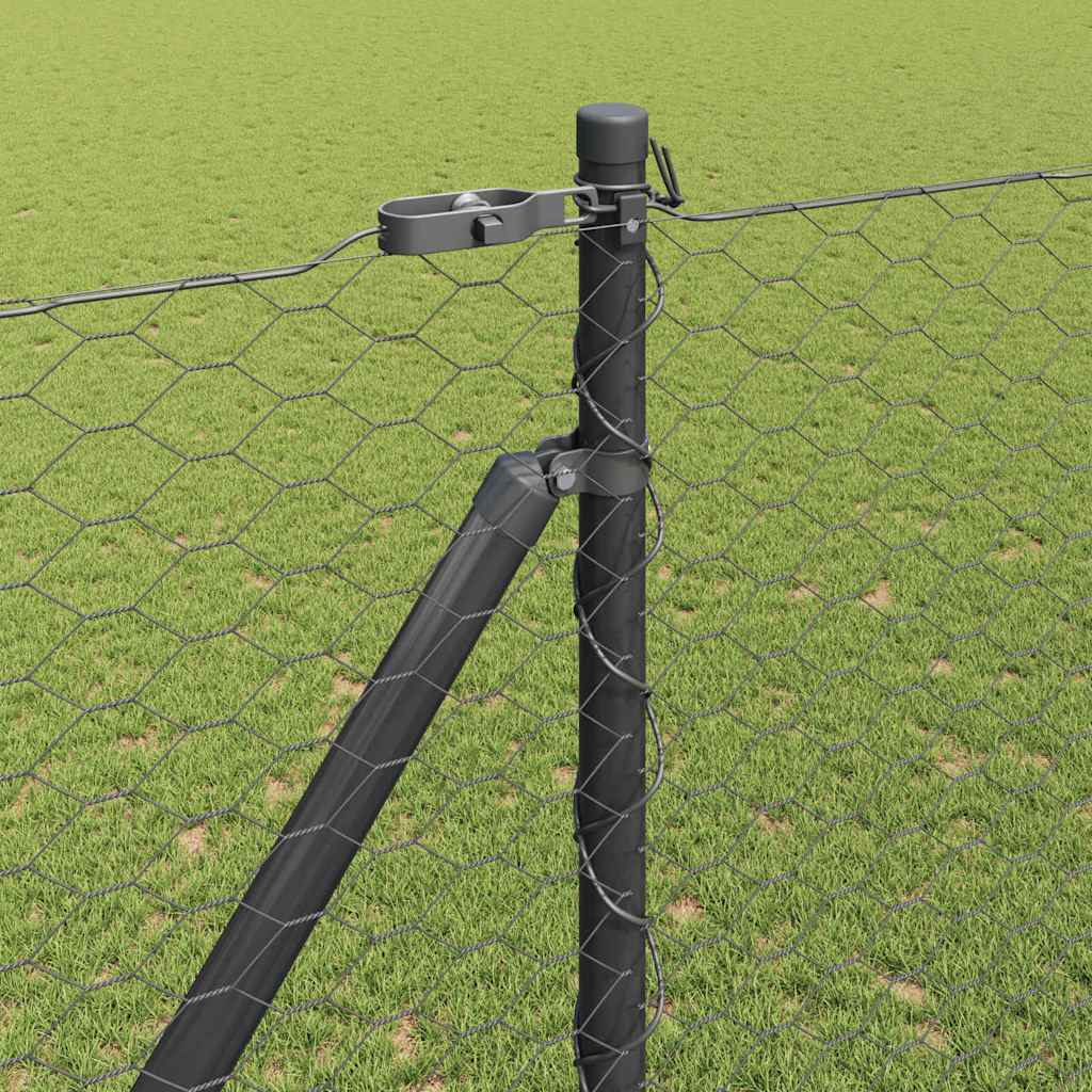 Svejset trådhegn med spidser 10 x 1,5 m (B x H) PVC-belagt stål