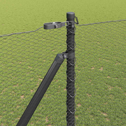 Udendørs sekskantet hegn med stolpe 10 x 1,6 m PVC-belagt stål